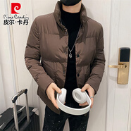 皮爾卡丹（pierre cardin）棉衣男外套2025冬季新款短款加厚修身棉服韓版潮流帥氣棉襖男 啡啡色 A8810 XS