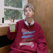 南極人衛衣男士春秋季寬松長(cháng)袖t恤秋衣印花潮流打底衫男上衣服男裝秋裝 紅色 M