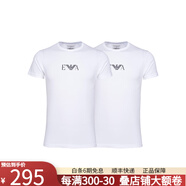 阿瑪尼（ARMANI）奢侈品男裝 男裝短袖t恤男士時尚休閑修身薄款微彈短袖T恤兩件裝 白色 2XL 175-195斤
