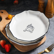 碗碟盤(pán)家用陶瓷餐具日式ins風(fēng)飯碗創(chuàng  )意碗陶瓷批發(fā)新夢(mèng)想系列 佳佰釉下8點(diǎn)5英寸菊韻飯盤(pán)2只裝