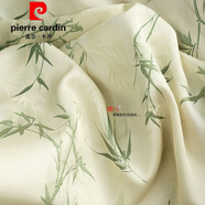 皮爾卡丹（pierre cardin）竹葉綠色旗袍布料植物圖案創(chuàng)意印染國風(fēng)旗袍連衣裙服裝設(shè)計師面料 綠色竹葉半米價今年流行的輕奢品