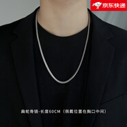 古登（GUDUD）【新品】歐美風(fēng)格扁平蛇骨鏈男士鈦鋼潮百搭鎖骨鏈蹦迪嘻哈女配飾 4mm扁蛇骨鏈60cm