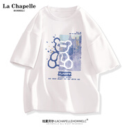 拉夏貝爾（La Chapelle）純棉短袖t恤女2025新款夏季學(xué)生體恤設計感寬松上衣J 【純棉短袖】白色(藍色小熊) S 【收藏加gou優(yōu)先發(fā)】