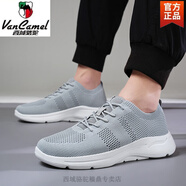 西域駱駝夏季鏤空男鞋防滑網(wǎng)面透氣跑步鞋輕便軟底彈力系帶運(yùn)動鞋大碼黑色 夏季單網(wǎng)透氣ALQ717淺灰-駱駝官 39