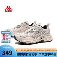 KAPPA卡帕女鞋運(yùn)動(dòng)鞋女2025夏季新款透氣跑步休閑鞋厚底女士老爹鞋子女 月灰色/銀灰 35