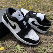 CLENIKEED純原莆田AJ1aj1男女漆皮全明星情侶同款潮流低幫休閑籃球鞋NIKE 黑白熊貓 40