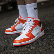 耐克（NIKE）【潮】Air Jordan aj1板鞋男女新款高幫休閑跑步運動(dòng)耐磨籃球鞋 DM4228/DM3531-800/白橙小扣碎 36 GS