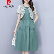 皮爾卡丹（pierre cardin）夏季套裝女2025新款吊帶裙加開(kāi)衫超火兩件裝時(shí)尚氣質(zhì)媽夏裝裙子 綠色 兩件裝 2XL (124-134斤)