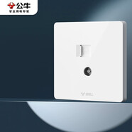 公牛（BULL）開(kāi)關(guān)插座 二位電腦帶電視六類(lèi)插座G12T223B象牙白