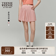 Teenie Weenie小熊半身裙女2025春夏新款運動休閑學院風簡約百褶裙短裙女 淺粉色 XL