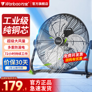 萬寶電風(fēng)扇臺(tái)式趴地扇工業(yè)風(fēng)扇強(qiáng)力趴地風(fēng)扇大風(fēng)量商用臺(tái)地扇工業(yè)除甲醛大功率電扇工廠室內(nèi)落地扇通風(fēng) 【銅線電機(jī)】 雅典黑（20寸）八檔調(diào)速