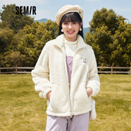 森馬森馬外套女加絨立領(lǐng)刺繡慵懶風(fēng)上衣秋冬季保暖搖粒絨夾克女生百搭 奶白10501 155/80A/S