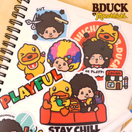 B.Duck x Monchhichi 聯(lián)名文創(chuàng  )貼紙手機殼行李箱潮玩裝飾貼 生日禮物
