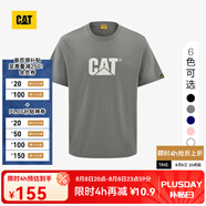 CAT卡特春新品男涼感設計反光logo印花短袖T恤輕戶(hù)外 灰色 XL