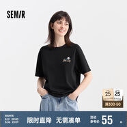 森馬[涼感T]觀園吉聯(lián)名短袖T恤女抗菌寬松熊貓夏裝潮109324100013