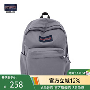 JANSPORT杰斯伯書包輕便雙肩包男女旅行包簡約背包電腦包學(xué)生校園 4QUE7H6霧灰-側(cè)袋+隔層