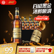 百威黑金啤酒600ml*12瓶整箱裝烈性拉格焦香醇厚 