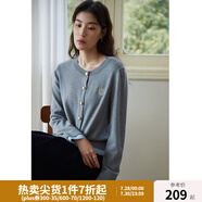 獨(dú)束大碼女裝學(xué)院風(fēng)撞色假兩件針織衫女春裝新款經(jīng)典圓領(lǐng)學(xué)院風(fēng) 城堡灰 2XL (尺碼：4)