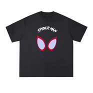 林中尋Bbkshop短袖T恤美式蜘蛛俠面具印花短袖t恤男夏季寬松卡通高街 黑色 3XL