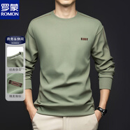 羅蒙男士長(cháng)袖體恤2025秋季新款衛衣寬松圓領(lǐng)休閑打底衫內搭上衣男裝 綠色 常規 L 【120-140斤】