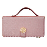 機旺馬三星S25斜挎手機套Note20Ultra手提錢(qián)包S23Ultra十字紋適用 玫瑰金(單皮套) 三星S6 Edge PLUS/Note 5 Edg