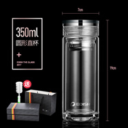 壹滴水（edish）EDISH雙層玻璃杯加厚水晶杯子便攜商務泡茶杯禮品定制 茶隔直杯_贈杯刷禮盒裝 350ml