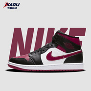 耐克（NIKE）【潮】Nike Air Jordan aj1板鞋男女新款情侶中幫休閑運動籃球鞋 554725/554724-066黑紅腳趾 44