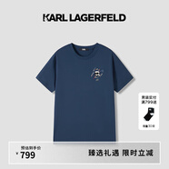 Karl Lagerfeld【七夕節禮物】上衣2025夏季新款流行男士衣服老佛爺男裝M22O1707 藏青色 3XL （56）