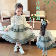 PURCOTTON全棉時代紗裙女童小香風(fēng)連衣裙春季2025新款洋氣兒童春裝裙子女寶 圖片色 100 cm