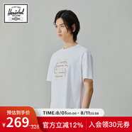 Herschel加拿大赫行 休閑運(yùn)動圓領(lǐng)字母印花短袖T恤中性 經(jīng)典白色 XS