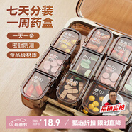 維簡(jiǎn)（Vilscijon）藥盒分裝盒 一周七天早中晚出差大格藥品分藥器便攜老人收納