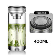 富瑞斯（Foris）富瑞斯單層水晶玻璃杯子加厚男士透明綠茶杯大容量帶蓋簡(jiǎn)約水杯女 瑞400單層加厚升級帶茶網(wǎng)款