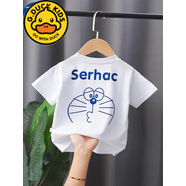 童裝男童夏裝洋氣新款短袖t恤寶寶帥氣polo衫上衣小童半袖嬰兒童 白色 90 90建議身高80-90CM2-3歲