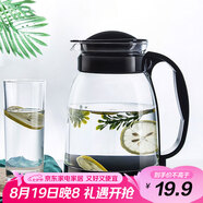 天喜（TIANXI）涼水壺玻璃杯玻璃泡茶壺耐熱冷水壺水杯大容量黑色2L情人節(jié)禮物