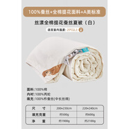 夢蘭（MENGLAN）家紡蠶絲被全棉春秋被加厚保暖冬被雙人四季子母被芯 [絲漾]夏被[蠶絲+全棉提花+A 200X230cm