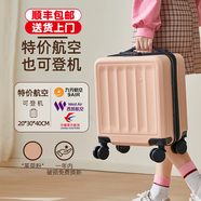 LZJV 迷你超輕14寸行李箱春秋航空登機箱學生便攜拉桿旅行箱密碼箱 貝殼粉【360度輕音萬向輪】 14英寸 3節(jié)【標準隔層】順豐包郵