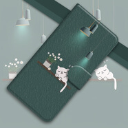水草人翻蓋皮套適用蘋果16plus手機殼15promax保護套14 燈下貓咪皮套 iPhone 8 Plus