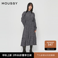 moussy 新品法式田園風(fēng)花邊立領(lǐng)碎花連衣裙028HAZ30-1331 025花紋黑色 M 00002/M
