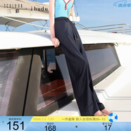 三彩2025夏季新款休閑寬松直筒褲松緊高腰長(zhǎng)褲仿牛仔女