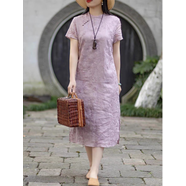 皮爾卡丹（pierre cardin）棉麻連衣裙2025新款夏季新中式國(guó)風(fēng)旗袍裙女洋氣亞麻苧麻刺繡女裝 圖片色. XL 【115-130斤】