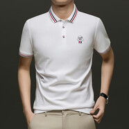 金盾（KIN DON）翻領(lǐng)POLO衫夏季2025新款刺繡半袖短袖T恤上衣中青年 白色 均碼 m
