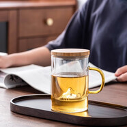 heisou茶杯子玻璃泡茶品茗杯中國風(fēng)過(guò)濾水杯主人杯單杯500ml KC1505