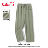班尼路（Baleno）褲子男春秋季重磅針織休閑褲學生運動百搭系帶寬松闊腿男士直筒褲