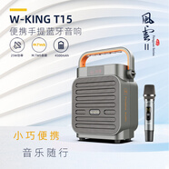 維爾晶T15便攜手提藍(lán)牙音響大功率廣場(chǎng)舞戶外K歌無線藍(lán)牙音箱 赤焰紅 音響配單話筒