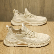 古帝戈2025夏季新款男鞋百搭透氣網(wǎng)面飛織運動(dòng)休閑鞋輕便軟底戶(hù)外跑步鞋 沙色 39