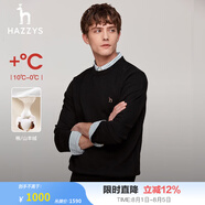 哈吉斯（HAZZYS）男裝秋季毛衣純色簡(jiǎn)約保暖針織衫男ABYZD0ACX50 黑色BK 3XL (190/108A 54)