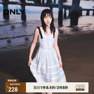 ONLY夏季甜美時(shí)尚蝴蝶結(jié)吊帶蛋糕裙連衣裙女|124207053 A43 奶油白色 M (165) 84A