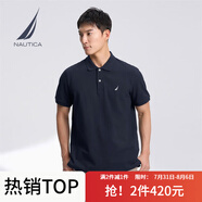 諾帝卡（NAUTICA）【買一贈一】男裝夏款商務(wù)休閑舒適親膚棉氨透氣短袖POLO KE5201 藏青4NV L