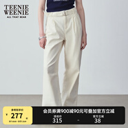 Teenie Weenie小熊女裝春季簡(jiǎn)約休閑松弛闊腿褲長(cháng)褲時(shí)尚韓版寬松褲 白色 L (170)