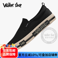 Walker Shop帆布鞋男2025夏季新款透氣男鞋潮流一腳蹬布鞋百搭休閑老北京布鞋 黑米色 42 【運(yùn)動鞋碼】